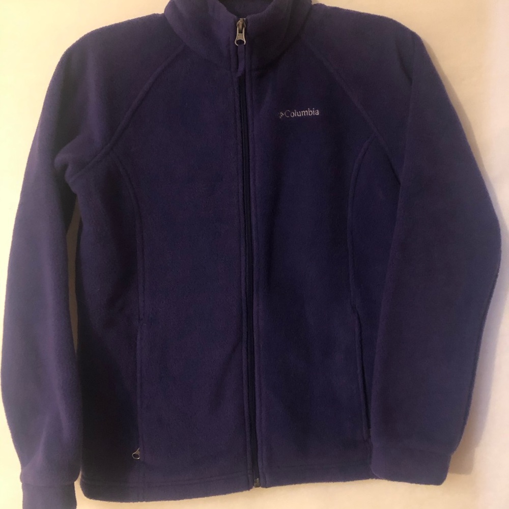 Purple Columbia full-zip girls jacket L